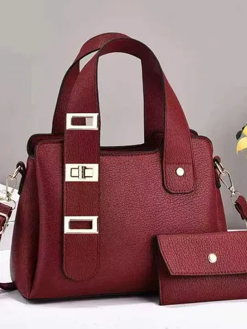 Borsa a Secchiello da Donna di Moda Grande Capacità Borsa in Pelle PU Casual Tinta Unita Borsa Tote a Tracolla Con Borsa Madre-Figlio