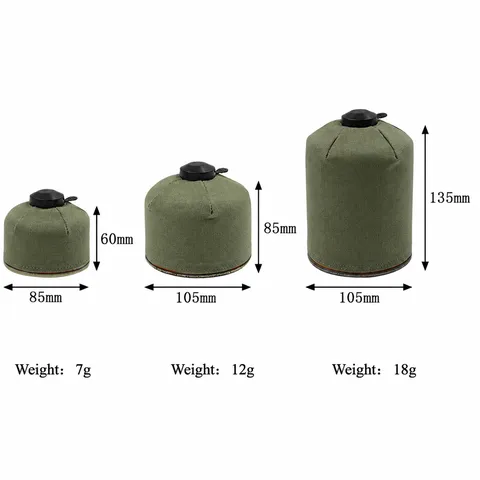 Prasino Kamvas Camping Gas Canister Cover Outdoor Picnic Gas Cylinder Protective Sleeve Storage Bag