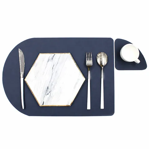 Tovaglietta in Pelle Impermeabile e Termoisolante Stile Nordico Tappetino da Tavola in PU Creativo per Hotel Ristorante Tavolo da Pranzo Decorazione per la Casa