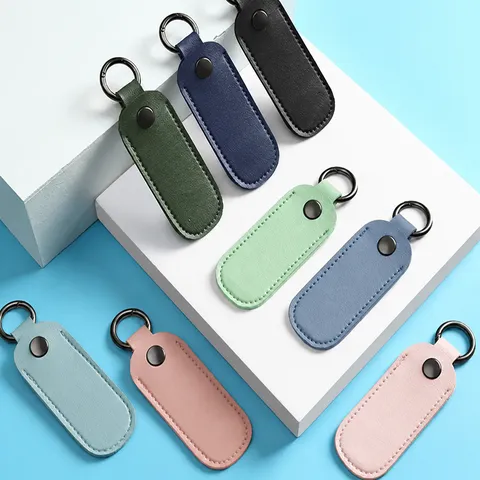Estuche de Cuero PU para Memoria USB Mini Bolsa de Almacenamiento Llavero Antiperdida Cubierta Protectora