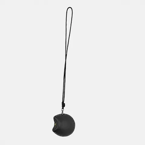 Portable PU Leather Bluetooth Earphone Storage Bag Mini Round Neck Hanging Pouch Small Items Holder Organizer