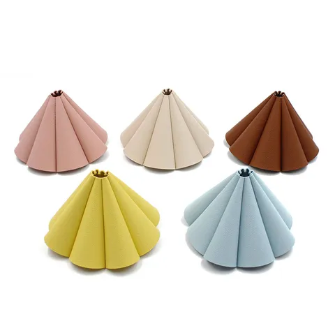 Outdoor Camping PU Leather Flower Lampshade Tent Atmosphere Light Protective Cover Foldable Hexagonal Hanging Lamp Cover