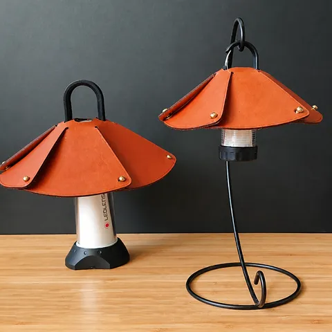 Outdoor Camping Retro Leather Lampshade Mini Portable Light Cover Protective Sleeve For Hiking Picnic Travel