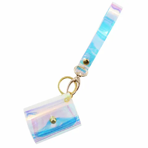 Laser Transparent TPU Headphone Protective Case With Hand Strap Soft Cover For Wireless Earphone Charging Box