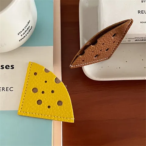 Segnalibro in Pelle Formaggio Carino Protettore Angolo Libro Clip per Pagina Stile Ins Regalo di Cancelleria