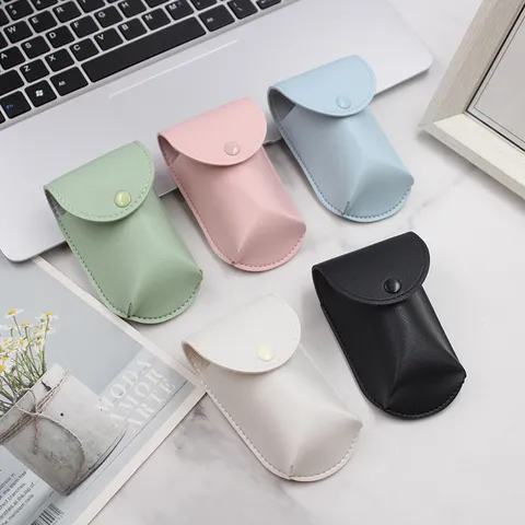 Portable PU Leather Wireless Mouse Storage Bag Protective Carrying Case Cover For Travel Office Accessories