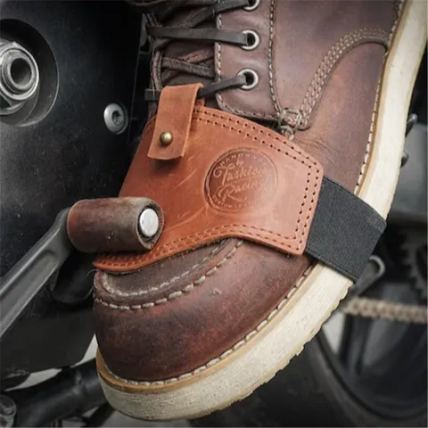 Protector de Zapatos de Motocicleta de Cuero Antideslizante Almohadilla de Protector de Palanca