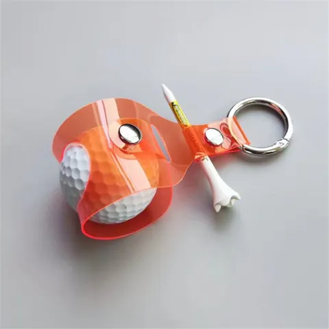 Outdoor Transparent PVC Golf Ball Bag Jelly Color Portable Waist Hanging Golf Storage Pouch With Golf Ball And Tee
