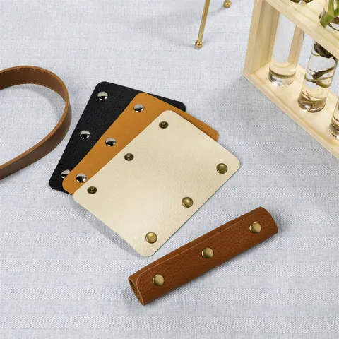 PU Leather Bag Handle Wrap Luggage Handle Protector Cover Replacement Handle with Metal Snaps for Travel Bags Handbags