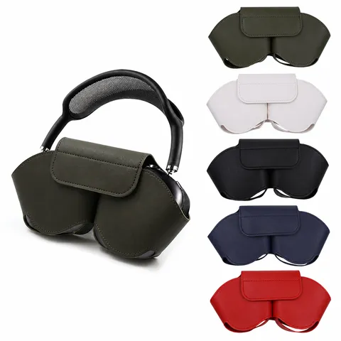 Portable Leather Headphone Protective Case Storage Bag Multi Color Earphone Holder Cover For Over Ear Headphones