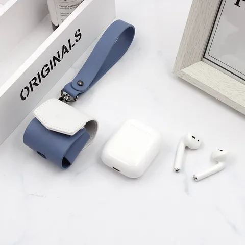 Wireless Earphone PU Leather Protective Case With Lanyard Portable Headphone Storage Bag For Daily Protection