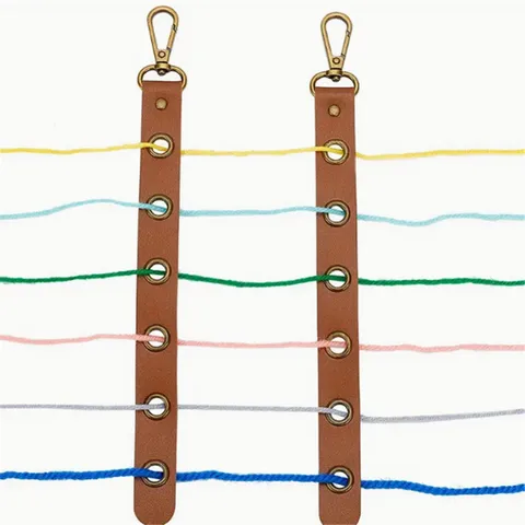 Organisateur de Fil en Cuir Fait Main DIY Créatif Enrouleur de Câble Anti-Emmêlement Support de Sangle Outil de Tricot
