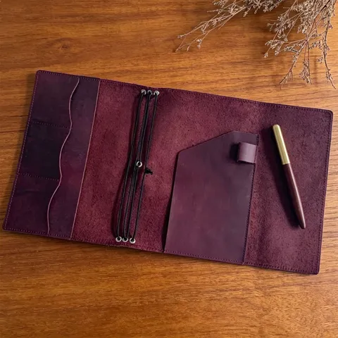 Étui de Carnet A5 en Cuir PU Rétro Réunion d'Affaires Planificateur Journal Agenda Portable Organisateur Fournitures de Bureau
