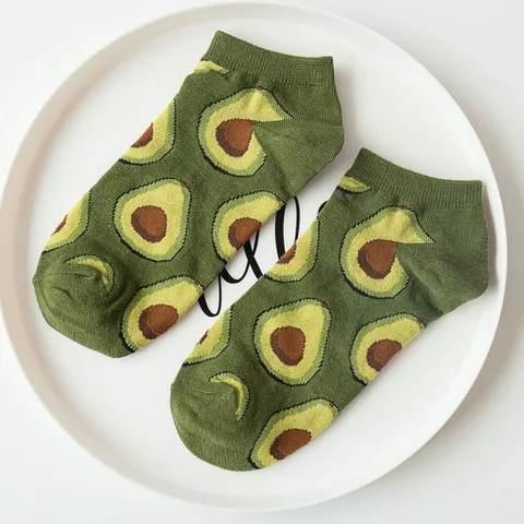 Unisex Cotton Blend Boat Socks Funny Fruit Animal Printed Casual Low Cut Short Socks Women Men Fashion Trendy Hosiery