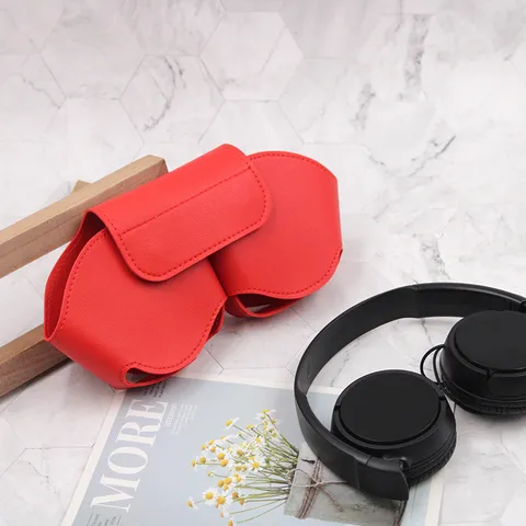 Portable Leather Headphone Protective Case Storage Bag Multi Color Earphone Holder Cover For Over Ear Headphones