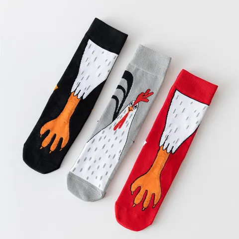 Funny Animal Chicken Feet Crew Socks Cute Novelty Casual Cotton Blend Mid Calf Socks For Women Men Fashion Socks Gift