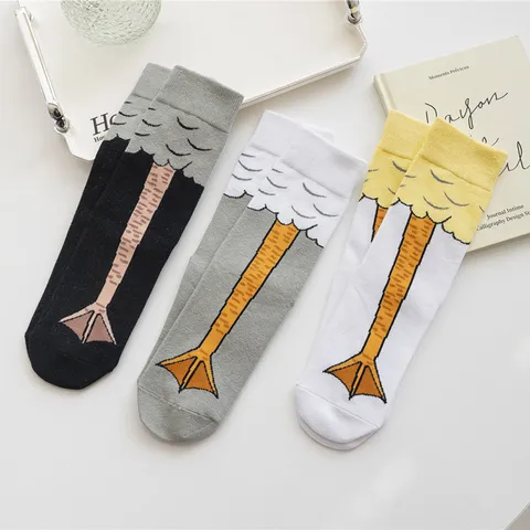 Funny Animal Duck Feet Crew Socks Cute Novelty Casual Cotton Blend Mid Calf Socks For Unisex Adults Winter Daily Wear
