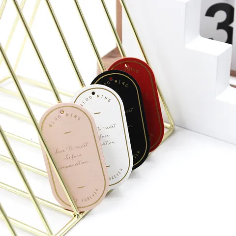 PU Leather Bookmark Double Sided Gold Stamping Page Marker Creative Stationery Gift