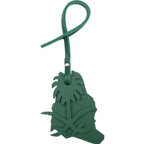 Saudi Arabia Map Date Palm Tree Leather Pendant Car Hanging Ornament Bag Charm