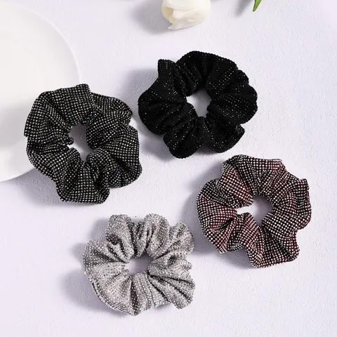 Coleteros de Strass para Mujer Elásticos con Cristales Brillantes Cintas de Pelo Brillantes Soporte de Coleta Accesorios para el Cabello