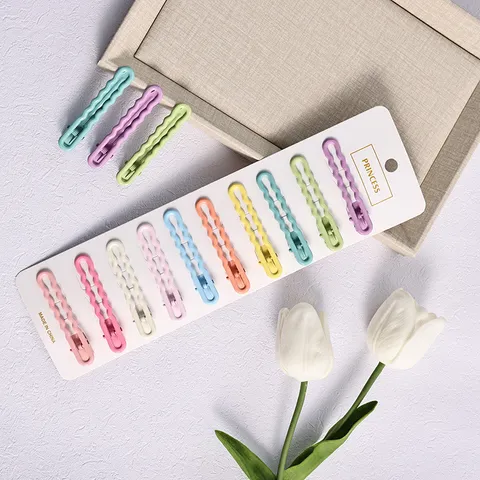 Set de Pinzas de Pelo para Niños Dulce Ondulado Lazo Horquillas Metal Mate Accesorios de Cabello para Niñas Estilo
