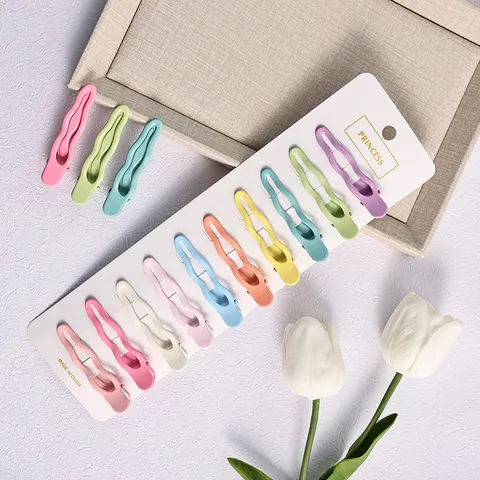 Set de Pinzas de Pelo para Niños Dulce Ondulado Lazo Horquillas Metal Mate Accesorios de Cabello para Niñas Estilo