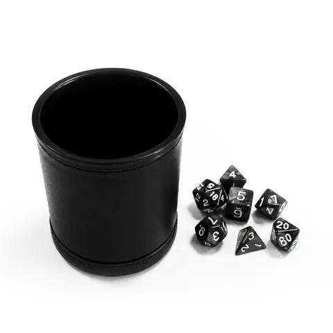 PU Leather Dice Cup Set With Multi-Sided Dice Portable Leather Dice Shaker For Board Games Party Entertainment