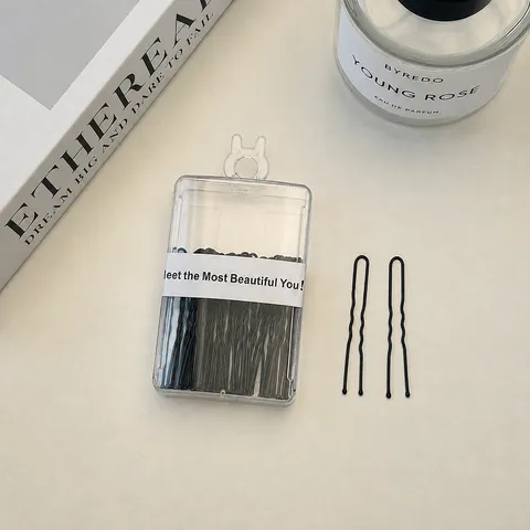 Horquillas en Forma de U de Metal Negro Bobby Pins Pinzas Onduladas Herramientas de Peinado para Mujer Accesorios para el Cabello