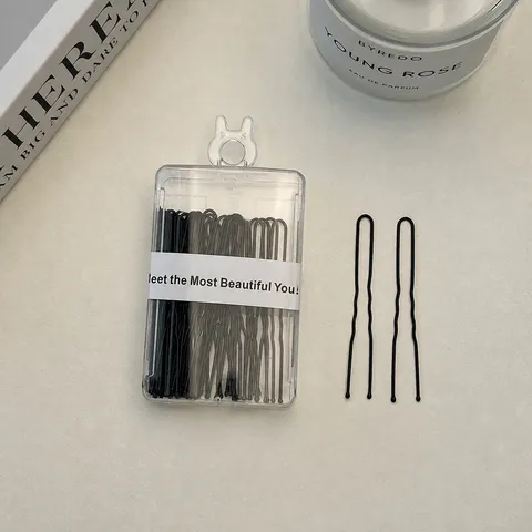 Horquillas en Forma de U de Metal Negro Bobby Pins Pinzas Onduladas Herramientas de Peinado para Mujer Accesorios para el Cabello