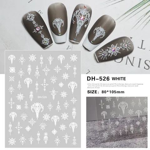 3D Zelfklevende Nagelstickers Geometrische en Bloemen Patronen Minimalistisch Ontwerp Vinger Nagel Decoratie DIY Manicure