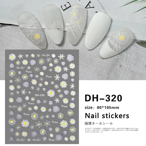 3D Inreliëf Bloemen Nagelstickers Zelfklevende Witte Bloem Nail Art Decals Elegante Manicure Decoratie Voor Vrouwen