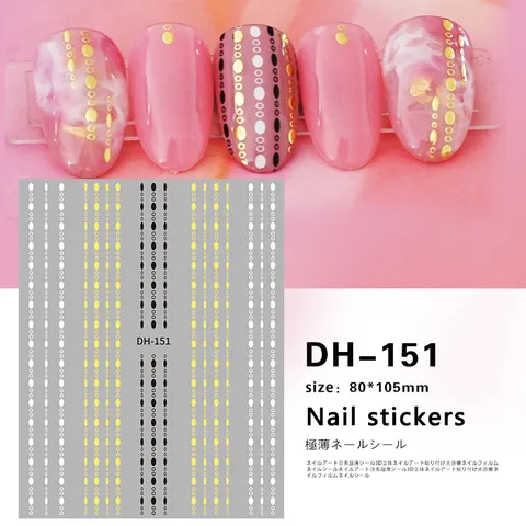 3D Zelfklevende Nagelkunst Stickers Geometrische Lijnen Sterren Bloemen Decals Manicure Decoratie Nagel Accessoires