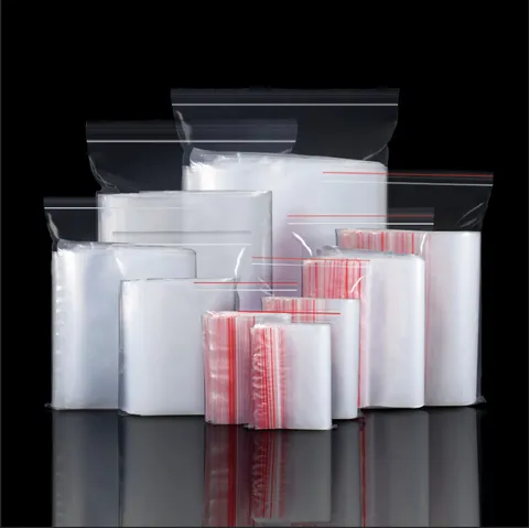 Bolsas Con Cierre PE Transparentes Bolsas De Almacenamiento De Alimentos Reutilizables De Plástico Transparente Bolsas De Embalaje Resistentes Reutilizables Con Cierre