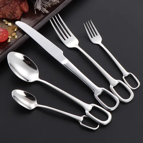 Acciaio Inossidabile Stoviglie Occidentali Set Posate Lucidato a Specchio Coltello Forchetta Cucchiaio Cucina