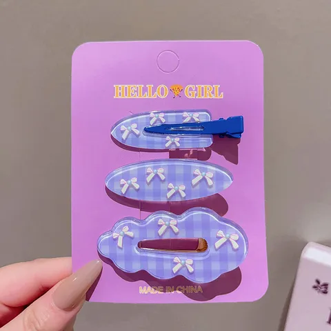 Juego de Pinzas para el Cabello de Nube Geométrica Estilo Coreano Horquillas de Resina Dulce con Diseño de Lazo Accesorios de Moda para Mujeres