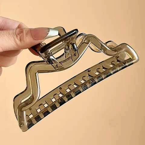 Pinza de Pelo Grande de Resina Pinza de Tiburón Hueca Ondulada Antideslizante Accesorios de Peinado para Mujer Diario