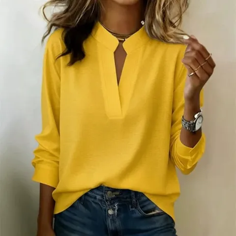 Dames V-hals Shirt Met Lange Mouwen 3D Digitale Print Losse Casual Blouse Retro Office Lady Top Comfortabele Polyester Pullover Shirts Voor Lente Zomer