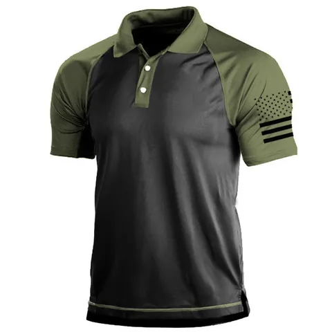 Men's Tactical Polo Shirt Outdoor Military Style Short Sleeve Lapel Quick Dry Breathable Summer Casual Athletic Golf Shirt