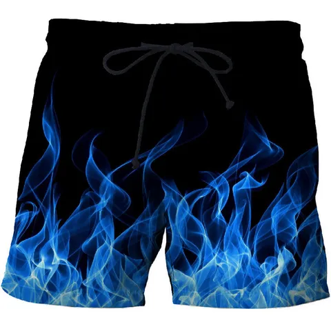 Men Casual 3D Digital Printed Beach Shorts Summer Breathable Quick Dry Sports Board Shorts Fashion Swim Trunks
