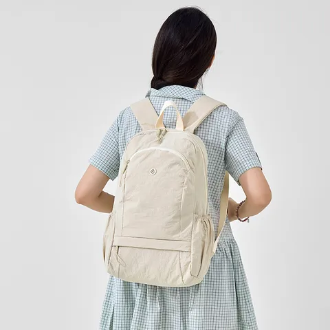 Casual Nylon Backpack For Women Lightweight School Bookbag Travel Daypack College Computer Bag With Multi Pockets