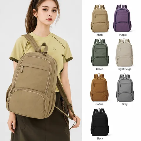 Nylon Casual Backpack Waterproof Large Capacity School Bag Trendy Travel Daypack For Men And Women College Style