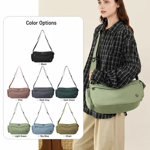 Women Fashion Nylon Shoulder Bag Casual Large Capacity Crossbody Bag Daily Commute Tote Bag Multi Pocket Handbag