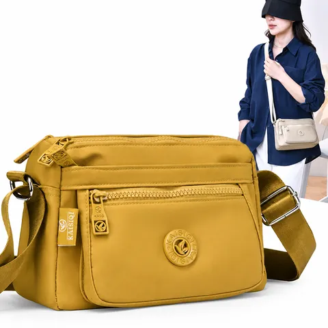 Women Casual Nylon Crossbody Bag Versatile Multi Pocket Shoulder Bag Daily Commuter Handbag Waterproof Travel Bag