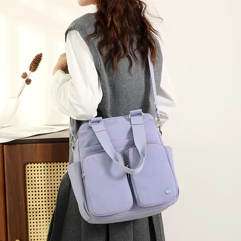 Tsanta Omou Nylon me Pollaples Tsepes gia Gynaikes Casual Tsanta Omou Megalis Horitikotitas Handbag Travel Mommy Bag