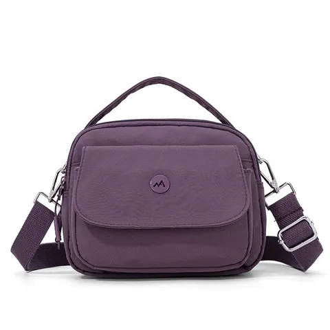 Women's Casual Nylon Crossbody Bag Urban Minimalist Solid Color Shoulder Bag Small Square Handbag Daily Travel Bag