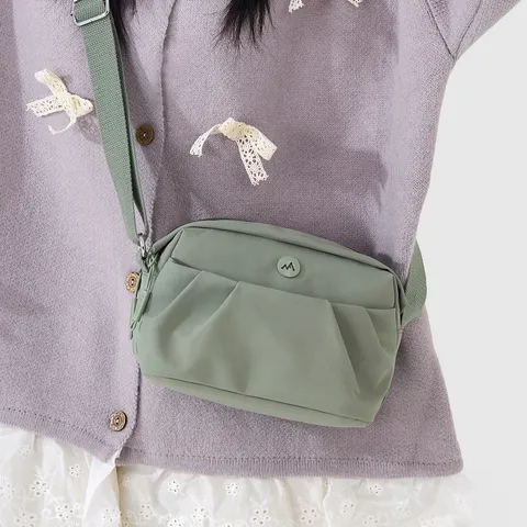Women's Casual Nylon Crossbody Bag Lightweight Multi-Pocket Small Square Shoulder Bag Daily Travel Fashion Handbag