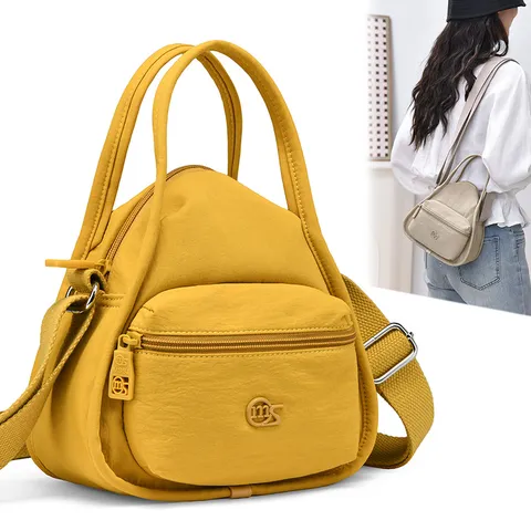 Women Nylon Crossbody Bag Casual Fashion Shoulder Bag Lightweight Commuter Top Handle Bag Multi Pockets Daily Handbag