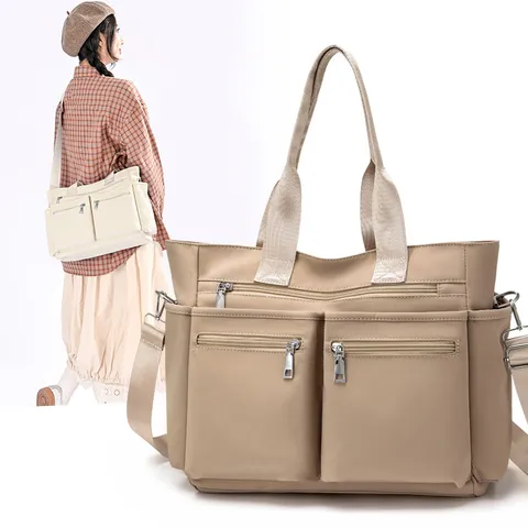 Women's Large Capacity Nylon Shoulder Bag Casual Multi-Pocket Tote Handbag Crossbody Bag Daily Commute Travel Fashion Bag