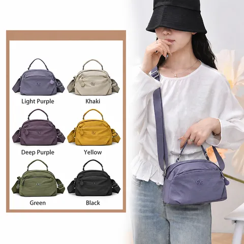 Women's Fashion Casual Nylon Crossbody Bag Lightweight Multi-Pocket Shoulder Bag Daily Versatile Messenger Bag