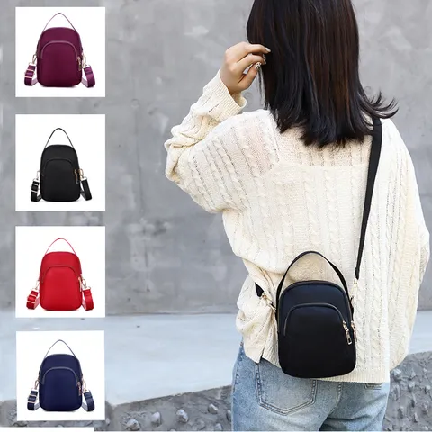 Women Nylon Crossbody Bag Lightweight Waterproof Casual Shoulder Bag Multi Pocket Travel Phone Purse Handbag